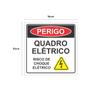 Imagem de Placa Sinalização Perigo Quadro Elétrico 15x15cm Alumínio