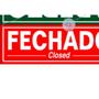 Imagem de Placa Sinalizacao Poliestireno 10X320 ''Aberto/Fechado Com Fio De Nylon E Ventosa 250Cf