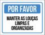 Imagem de Placa Sinalização - Por Favor Manter Louças Limpas 18X23