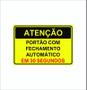 Imagem de Placa Sinalização Portao Com Fechamento Automático 17X25Cm