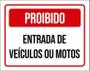 Imagem de Placa Sinalização - Proibido Entrada Veículos Motos 18X23