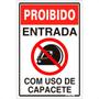 Imagem de Placa Sinalizacao Pvc 20X30 ''Proibido Uso De Capacete'' 250Sp