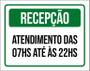 Imagem de Placa Sinalização Recepção Horário Atendimento 18X23