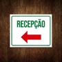 Imagem de Placa Sinalização - Recepção Seta Esquerda Vermelha 27X35