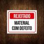 Imagem de Placa Sinalização Rejeitado Material Com Defeito 18x23cm 5un