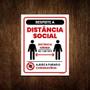 Imagem de Placa Sinalização Respeite Distância Social Mínima 36X46
