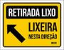 Imagem de Placa Sinalização Retirada Lixo Lixeira Nesta Direção 18X23