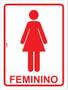 Imagem de Placa Sinalização Sanitário Banheiro Feminino Mulher WC Kit c/2 Peças