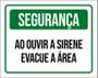 Imagem de Placa Sinalização - Segurança Ao Ouvir Sirene Evacue 36X46