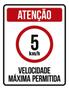 Imagem de Placa Sinalização - Velocidade Máxima 5Km Máximo 18X23