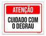 Imagem de Placa Sinalização - Vermelha Atenção Cuidado Degrau 18X23