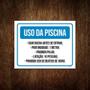 Imagem de Placa Uso Piscina Usar Ducha Profundidade 1 Metro 18x23 10un