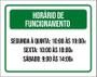 Imagem de Placa Verde Horário Funcionamento Seg Qui Sex Sab 18X23