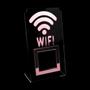 Imagem de Placa Wifi Qr Code Display Acrílico Mesa Balcão Transparente