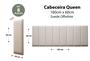 Imagem de Placas Cabeceira Modulada Adesiva Queen Estofada Suede Off White - 160cm x 60cm Kit 8 Placas 