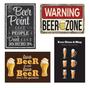 Imagem de Placas Decorativas Frases Cerveja 20x30cm Kit 4un