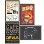 Placas Decorativas MDF Churrasco 20x30cm Kit 4un - Quartinhos Imagem de Placas Decorativas MDF Churrasco 20x30cm Kit 4un