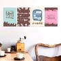 Imagem de Placas Decorativas MDF Frases Chocolate 30x40cm Kit 4un