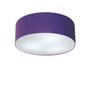 Imagem de Plafon Cilíndrico Md-3005 Cúpula em Tecido 40x12cm Roxo - Bivolt