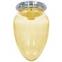 Imagem de Plafon Colonial Aluminio Natural Com Globo Pera Ambar