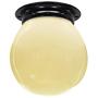 Imagem de Plafon Colonial Aluminio Preto Globo Ambar 10x15 Retrô