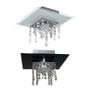 Imagem de Plafon de Vidro com Cristal para 01 Lâmpada - Aceita Lâmpada de LED - Branco