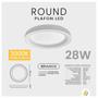 Imagem de Plafon Led Moderno Redondo 3000K 38Cm Round 28W Opus