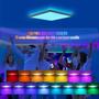 Imagem de Plafon Luminária De Teto 24W LED Inteligente App Camada Dupla CCT lâmpada De Parede Retroiluminação RGB