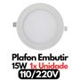 Imagem de Plafon Painel Led Embutir Redondo 11 Àrea Sala Teto Moderna Interna Quarto 15w Led BivoltSlim Luminária Bordas Luminaria Super 17cm Luminario 1ª Linha