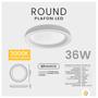 Imagem de Plafon Round Redondo Sobrepor Branco Led 3000K 36W Bivolt