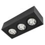 Imagem de Plafon Sobrepor Preto Box Orluce + 3X LED AR70 Branco Quente ST2762