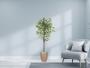 Imagem de Planta Artificial Ficus Verde Creme 1,5 kit + Vaso E. Bege 30 cm