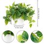 Imagem de Plantas artificiais JPSOR Indoor com vasos de cerâmica Pothos White