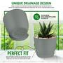 Imagem de Planter Pots Lifemaster, leve e durável, conjunto de 20 cinzas