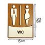 Imagem de Plaquinha para banheiros wc sinalização mdf sanitários 3mm