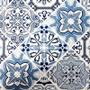 Imagem de Plastico Térmico Toalha de Mesa impermeavel Azulejo portugues azul 2,00 x 1,40 6 cadeiras
