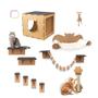 Imagem de Playground De Gato 10 Peças Resistente Kit Brinquedo Ponte Nicho Arranhador Sisal Rede Circuito Suspenso