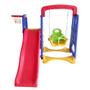 Imagem de Playground Infantil 3x1 Crianças com Cesta de Basquete e Balanço Azul/Vermelho/Amarelo G31 - Encantum