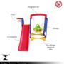 Imagem de Playground Infantil 3x1 Crianças com Cesta de Basquete e Balanço Azul/Vermelho/Amarelo G31 - Encantum