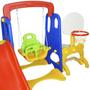 Imagem de Playground Infantil 5 em 1 Escorregador Balanço Cesta Basquete Gol Brinquedo Importado