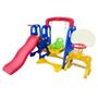 Imagem de Playground Infantil 5x1 Crianças com cesta Escorregador Balanço Azul/Vermelho/Amarelo G31 - Gran Belo