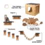 Imagem de Playground para Gatos com 9 Peças Brinquedo de Gato Ponte Nicho Rede Degraus Diversão para seu Pet