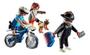 Imagem de Playmobil Policial de Bicicleta Com bandido Fugitivo - 17 Peças