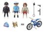 Imagem de Playmobil Policial de Bicicleta Com bandido Fugitivo - 17 Peças