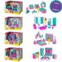 Imagem de Playset Judy Home Kit Quarto Sala Cozinha Banheiro com 4 Bonecas + 31 Peças Brinquedo Infantil