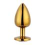 Imagem de Plug Anal Dourado Com Joia Na Base em Aço Inoxidável Grande