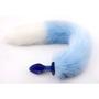 Imagem de Plug Anal Rabo de Raposa Azul Com Plug de Vidro 10 x 3,8 Cm