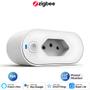 Imagem de Plug de Tomada Inteligente, Zigbee 3.0, Padrão Brasileiro, 16A, Compatível Com Alexa, Google Home, SmartThings, Branco