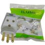 Imagem de Plug Macho 3 Pinos Tomada Gigante 20a com Prensa Cabo Extensão Branco Kit 10 unidades