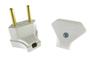 Imagem de Plug Macho Triangular Voltim 2P 10A Branco Kit 70 Un No Pote